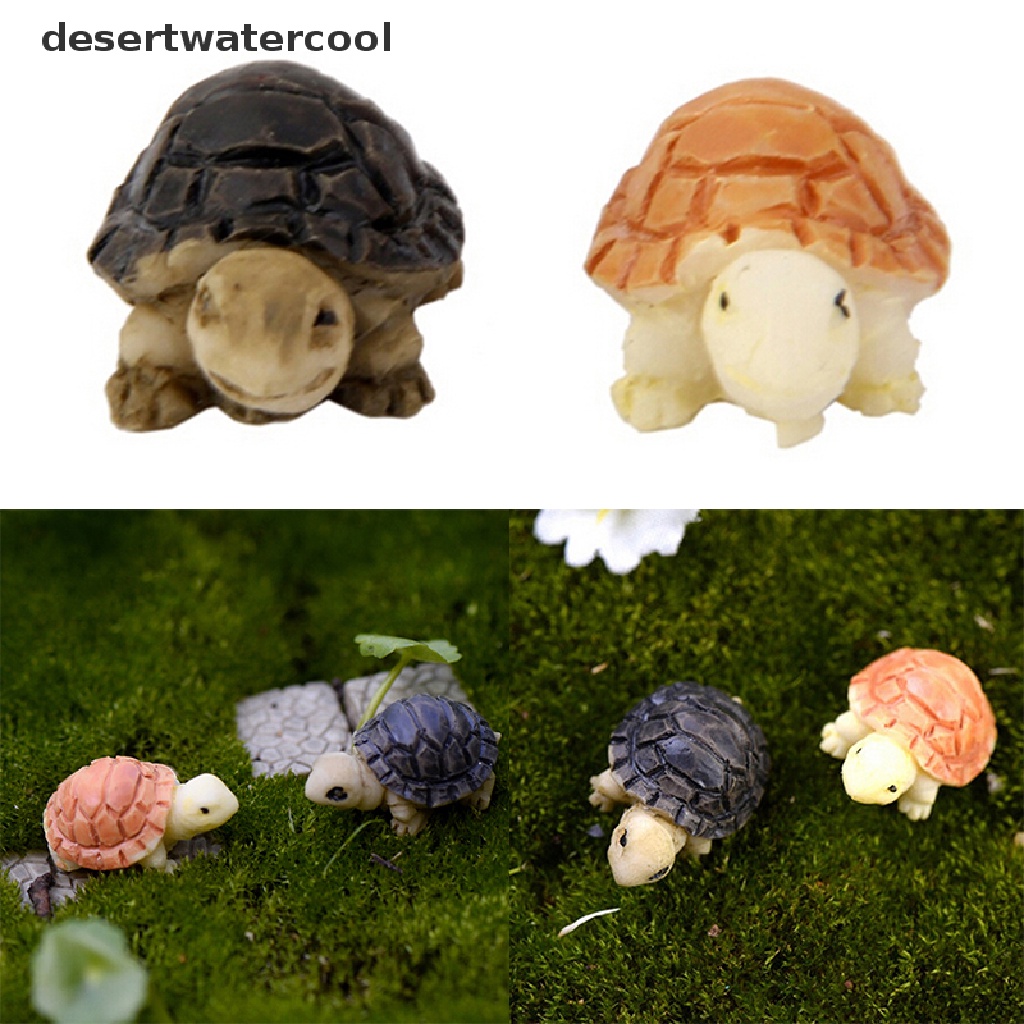 Set 2 Mô Hình Rùa Mini Trang Trí Sân Vườn