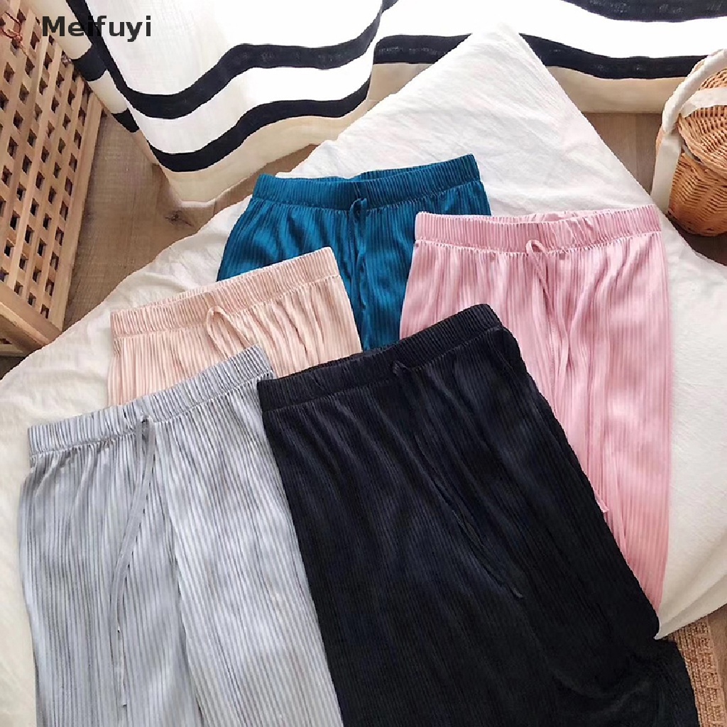 Quần Dài Ống Rộng Lưng Cao Co Giãn Màu Trơn Thời Trang