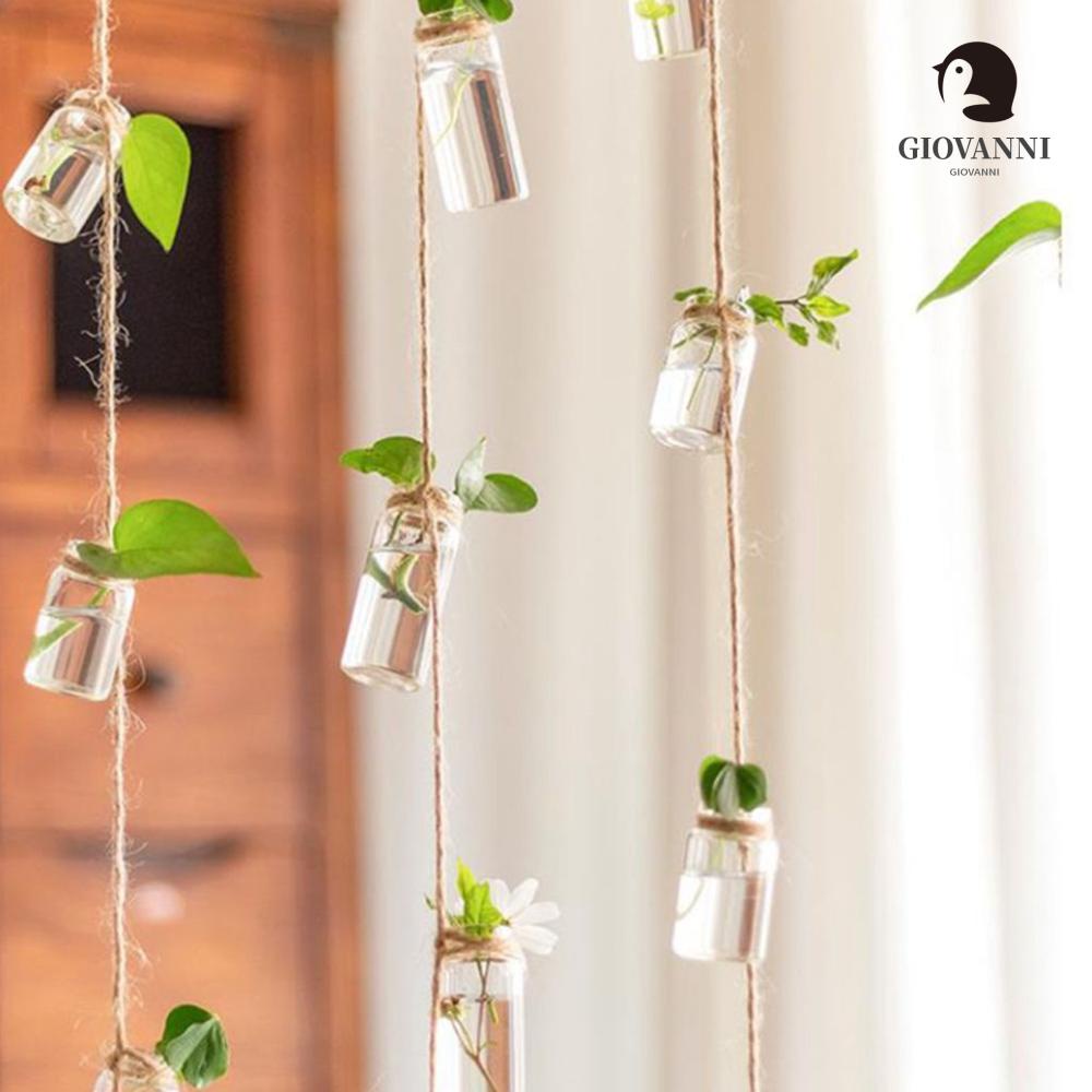 Lọ Thủy Tinh Trồng Cây Thủy Canh 1 Dây Chuông Gió Mini Có Dây Thừng Dùng Làm Đạo Cụ Chụp Ảnh