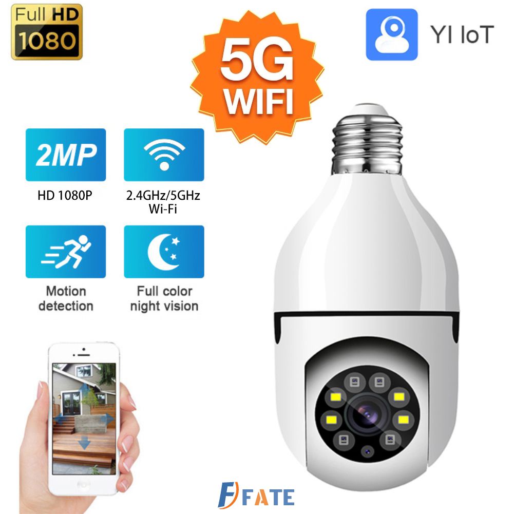 Camera Đèn Thông Minh 1080P Hd E27 Camera An Ninh Gia Đình Ip Wifi 360/5G Yiiot Toàn Cảnh 2.4 ° Theo Dõi Tự Động FATE1