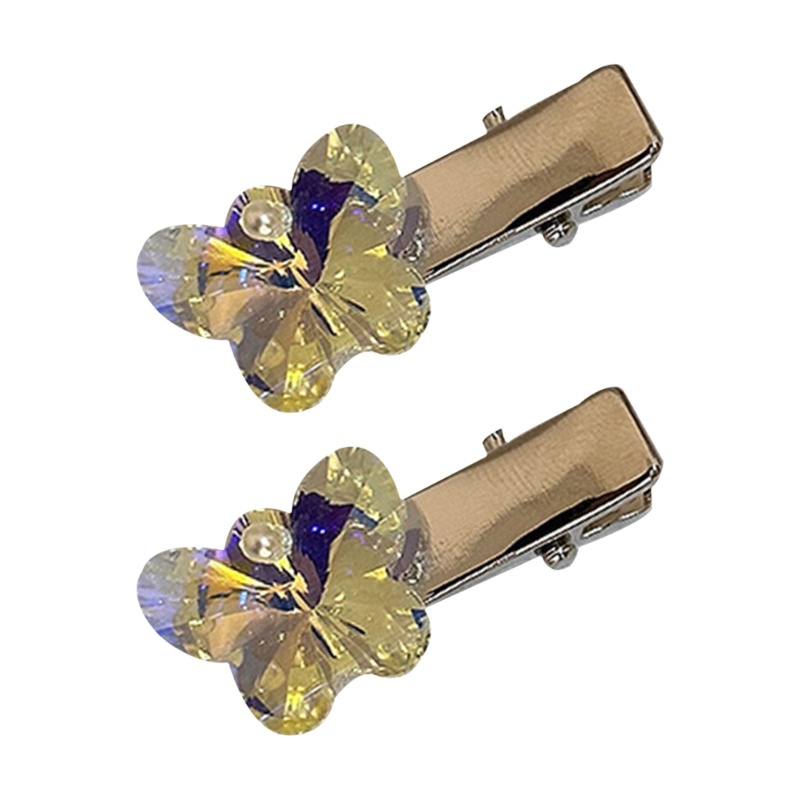 Kẹp Tóc Mỏ Vịt Nhỏ Bằng Kim Loại Đính Đá Pha Lê Cho Nữ