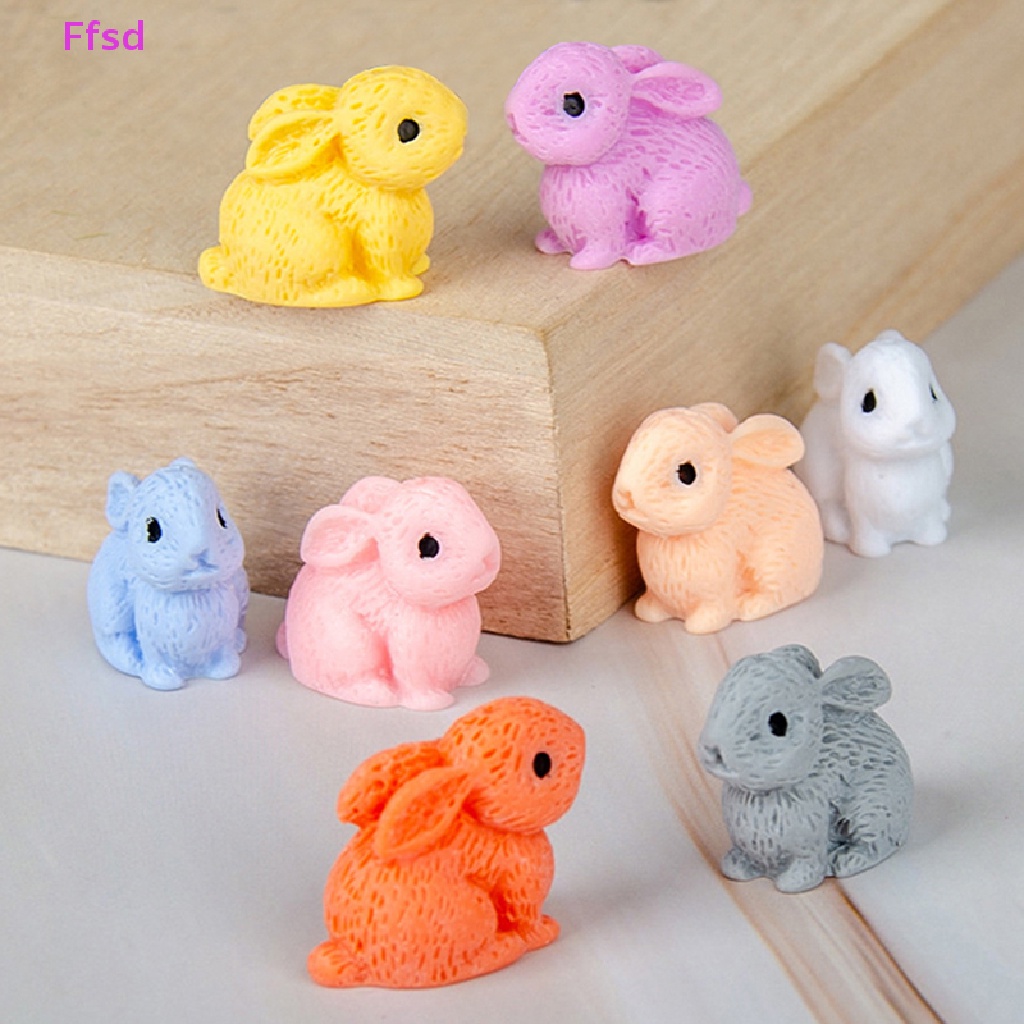Bộ 5 Đồ trang trí Thỏ Phục Sinh Mini Bằng Nhựa Resin Dễ Thương Trang Trí Nhà Cửa / Văn Phòng