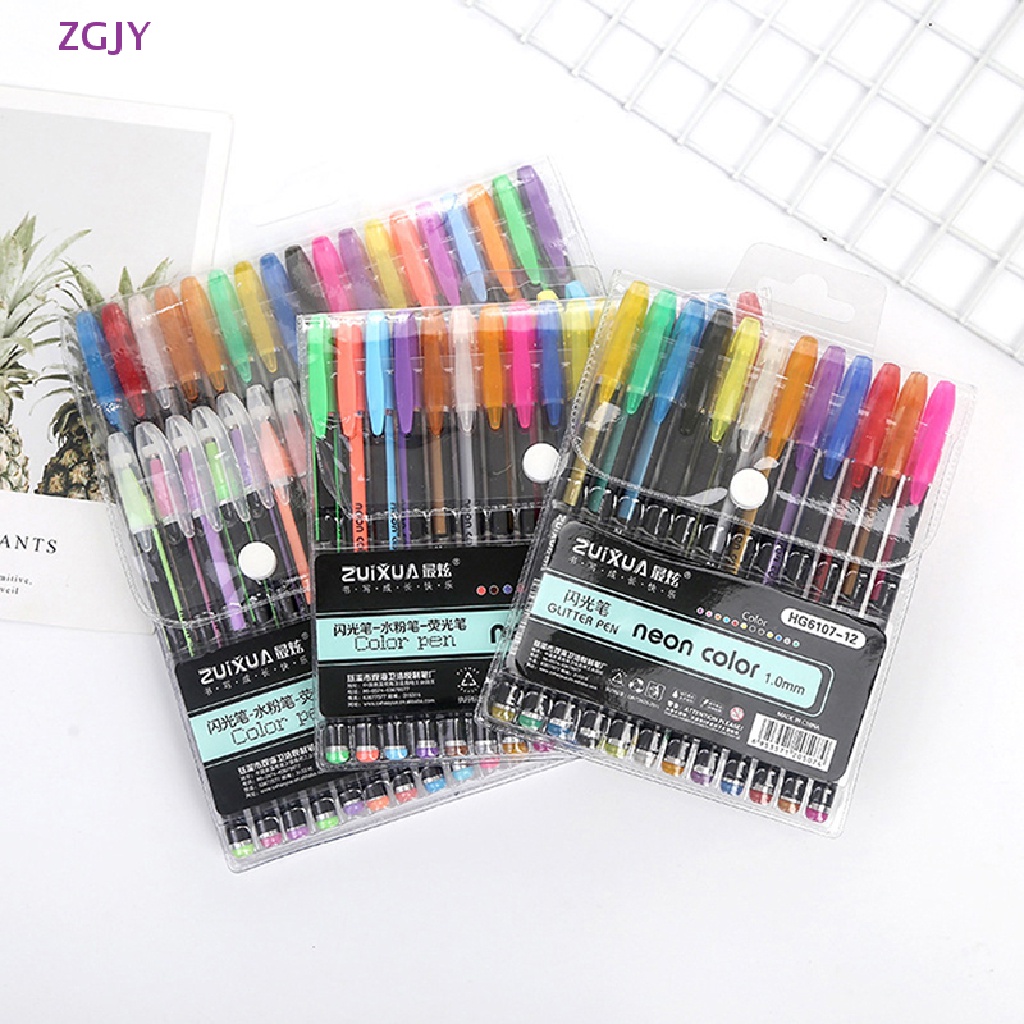Set 12 / 18 / 24 / 36 / 48 Bút Mực Gel Màu Neon Mới