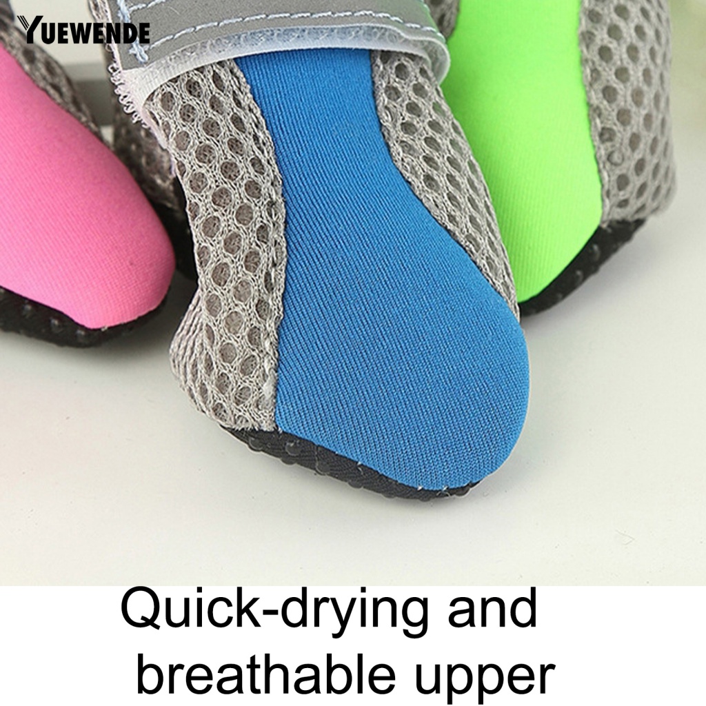 Set 4 Đôi Giày Chống Trượt 4 Màu Cho Thú Cưng