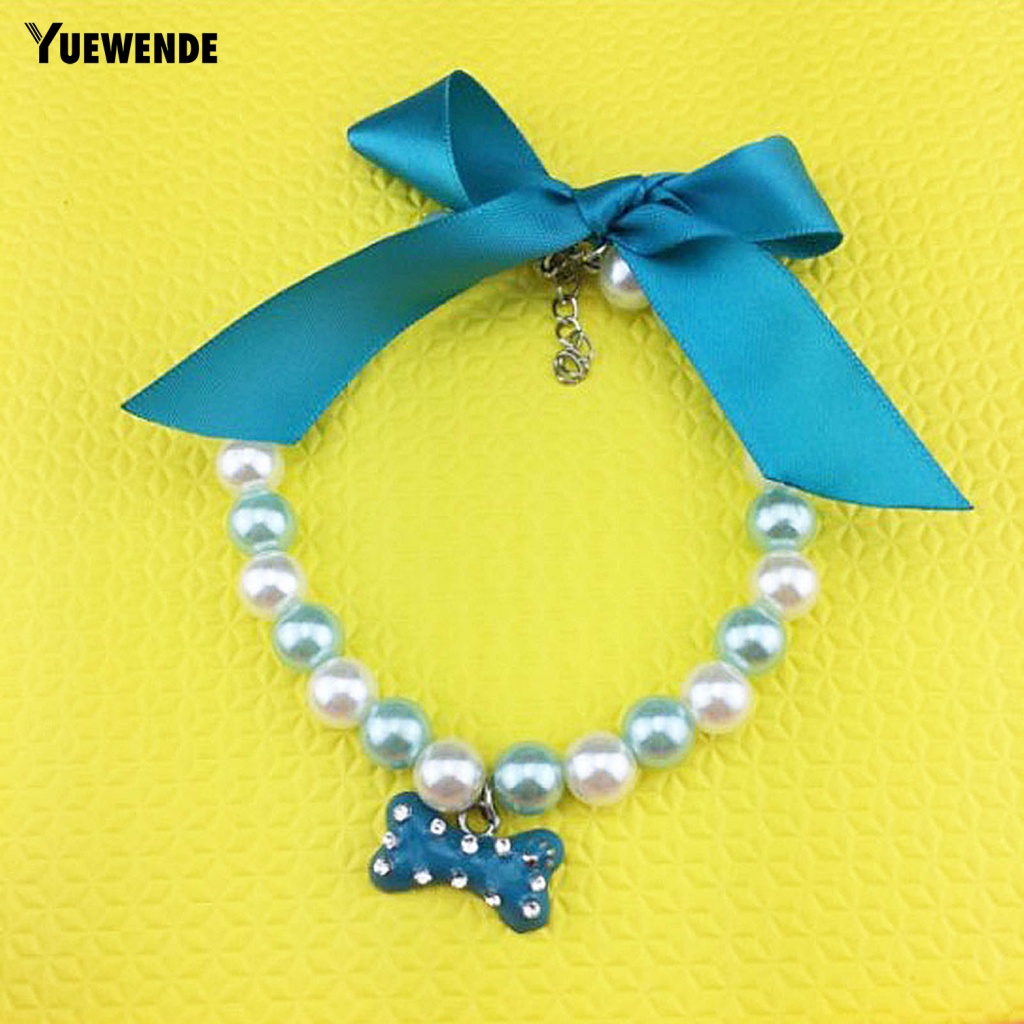 Vòng Cổ Ngọc Trai Giả Thắt Nơ Thời Trang Dành Cho Thú Cưng