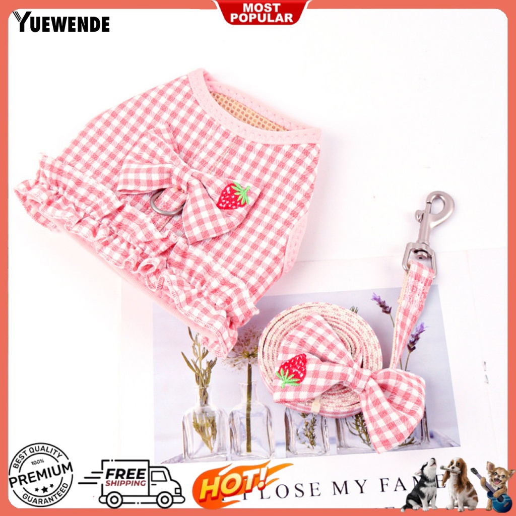 Bộ Áo Vest Và Yếm Dắt Cún Cưng Đi Dạo Họa Tiết Thắt Nơ Ấm Áp Thông Dụng