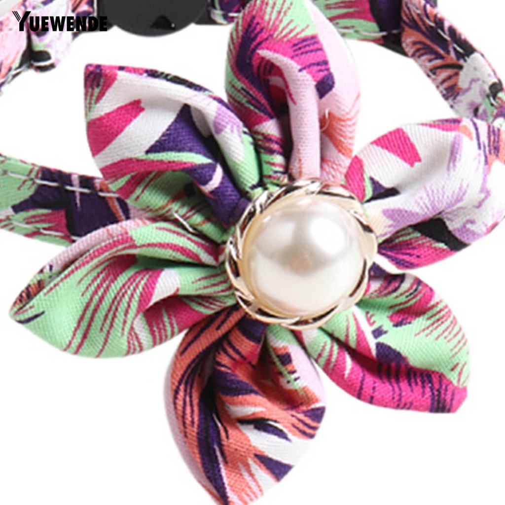 Ye.b Vòng Cổ Hoa Vải Đính Ngọc Trai Nhân Tạo Có Thể Điều Chỉnh Tập Trung Cho Chó Cưng