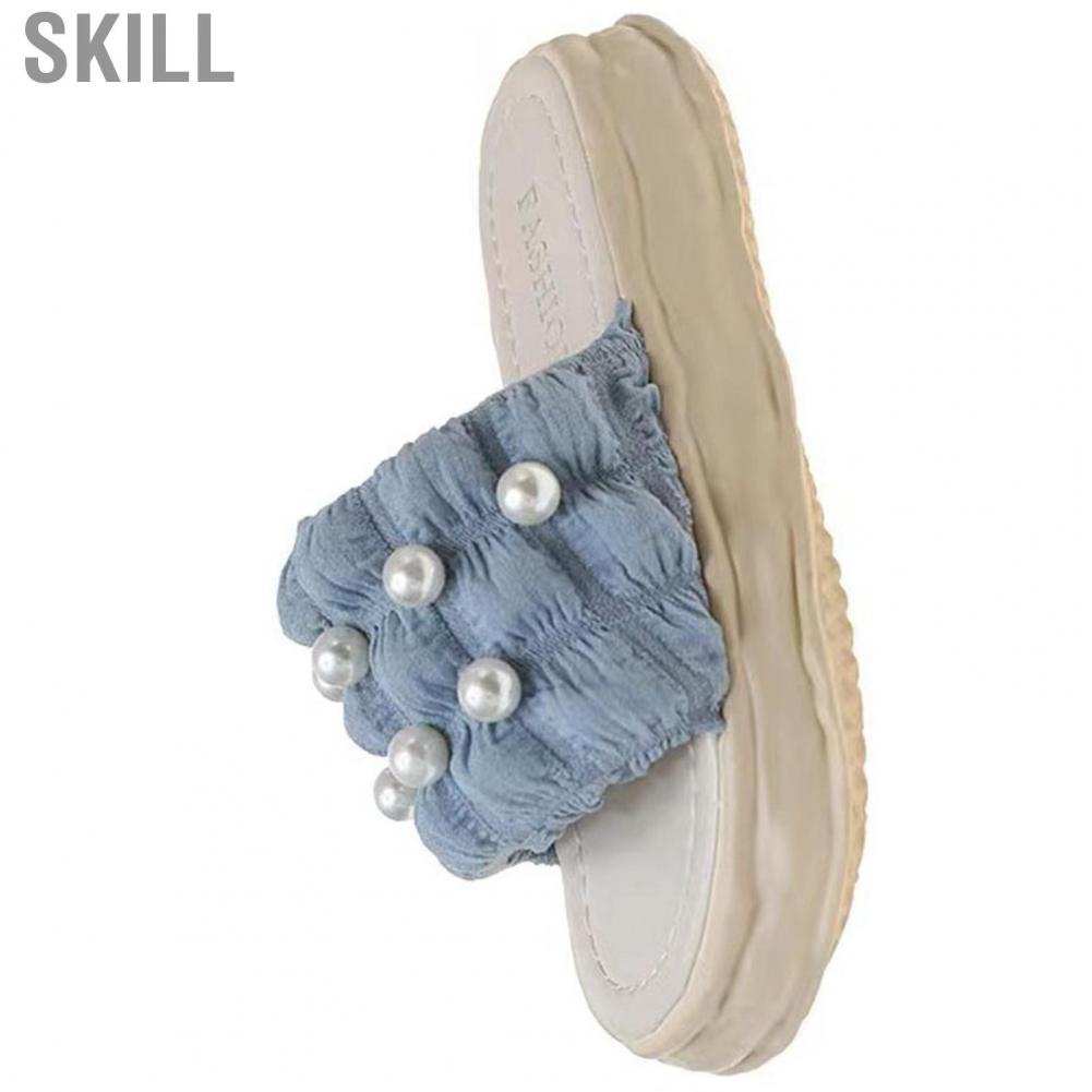 Skill Women Slippers  Pearl Style Bright Colors Slide Sandals Anti Slip for Bathroom