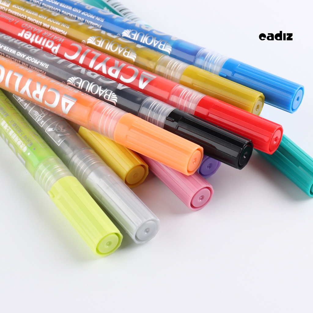 Bộ 12 Cây Bút Vẽ Móng Tay 12 Màu Chống Nước Mịn Màng DIY