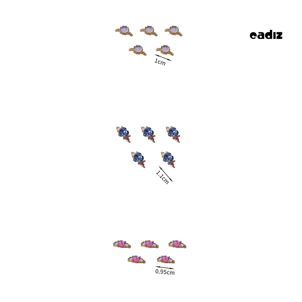 Bộ 5 Đá Đính Trang Trí Móng Tay Lấp Lánh DIY