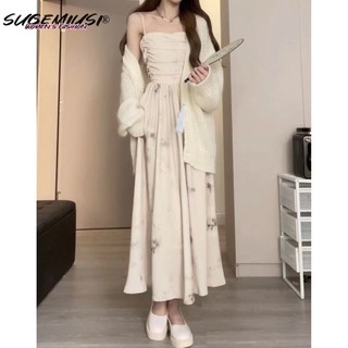 Sugemiusi Đầm Hai Dây Dáng Ôm Phong Cách Mới Ngọt Ngào Thời Trang Mùa Hè