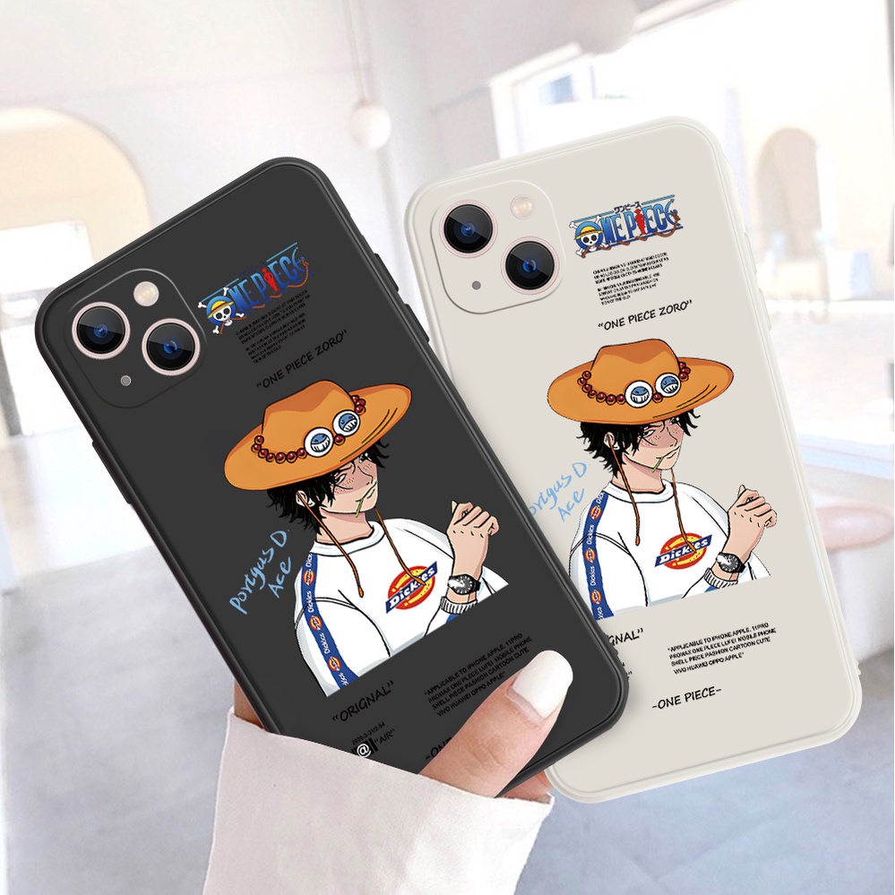 Ốp Điện Thoại Silicon Mềm Hình One Piece Ace Cho iPhone 11 8 7 6 + 6SP 6 6 6s 7 8 11 12 13 14 Pro Max X Xs Max XR 12 13 mini B1K646L
