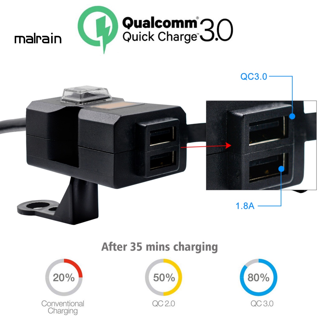 Đế Sạc Điện Thoại USB Gắn Tay Lái Xe Máy / Xe Đạp Cố Định Đa Năng