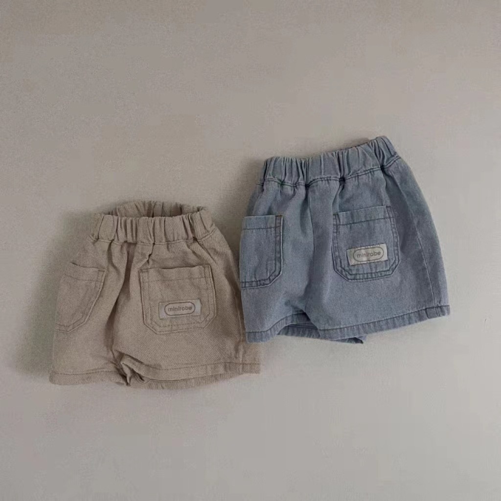 Quần Short Jeans Cotton Mỏng In Chữ Phong Cách Retro Thời Trang Mùa Hè Dành Cho Trẻ Sơ Sinh SNX5