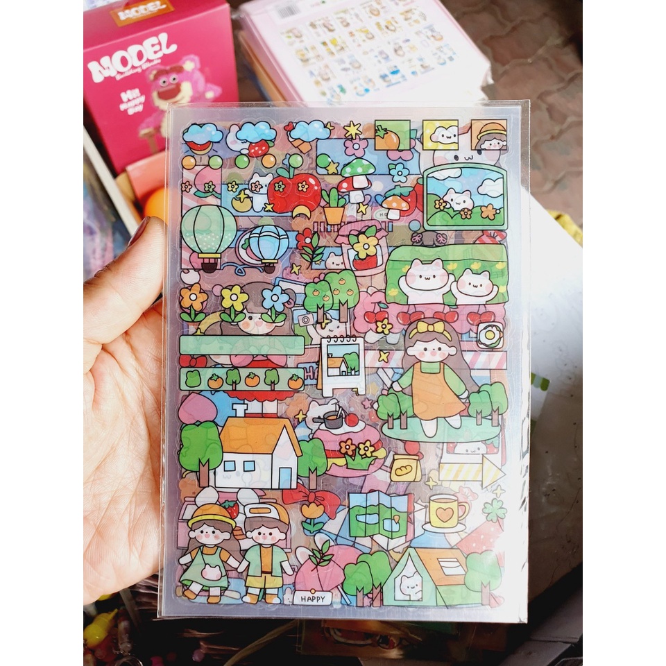 Hình Dán Set 6 Tấm Sticker Dán Trang Trí Đáng Yêu Cho Bé DCTE