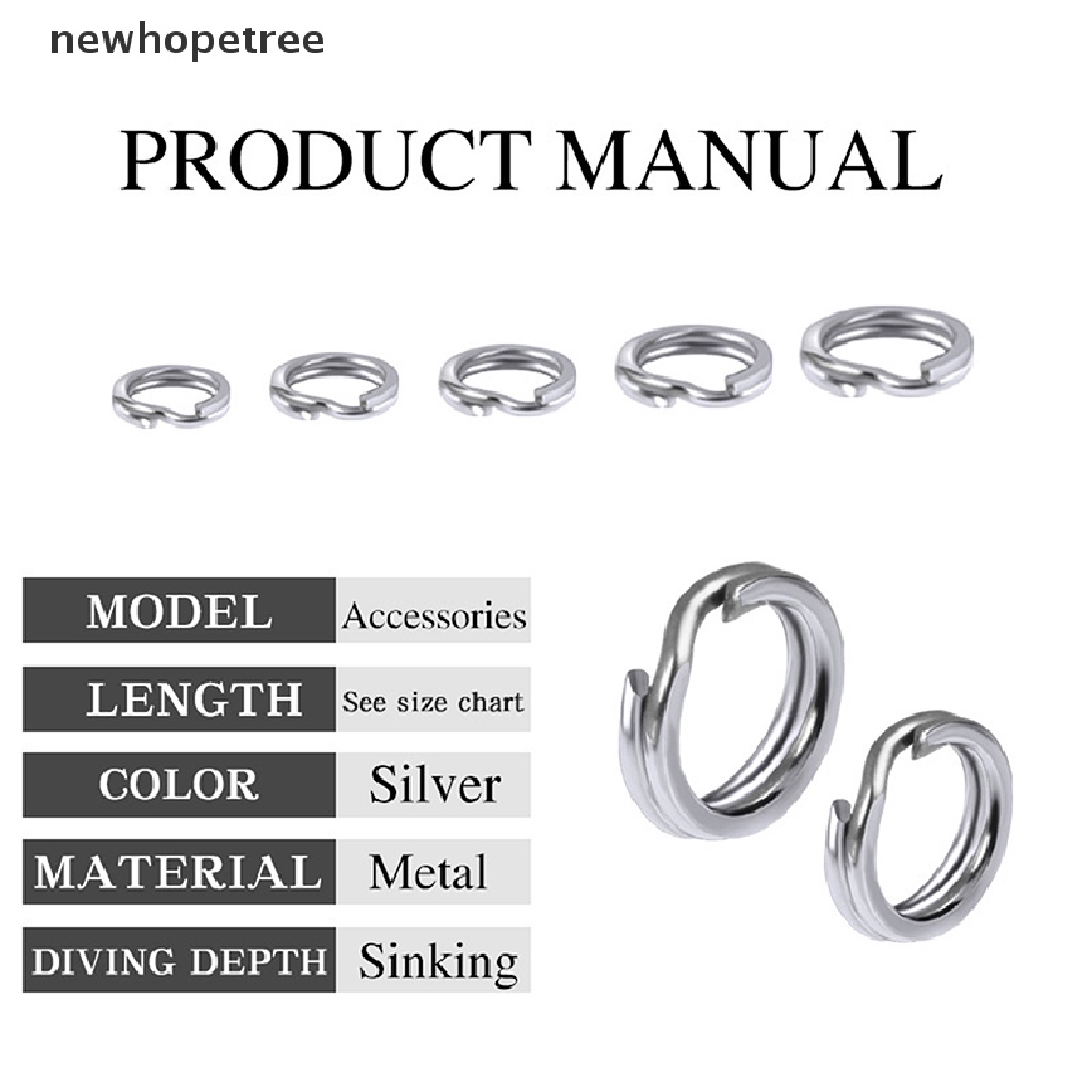 Bộ 50 Vòng Thép Không Gỉ Gắn Mồi Câu Cá Tiện Dụng