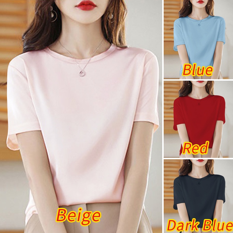 Áo thun nữ ZANZEA ngắn tay cổ tròn thời trang Hàn Quốc