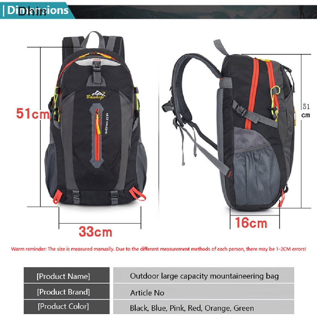 Ba Lô Du Lịch / Cắm Trại Ngoài Trời Bằng Chất Liệu Nylon Chống Thấm Nước Kích Cỡ Lớn