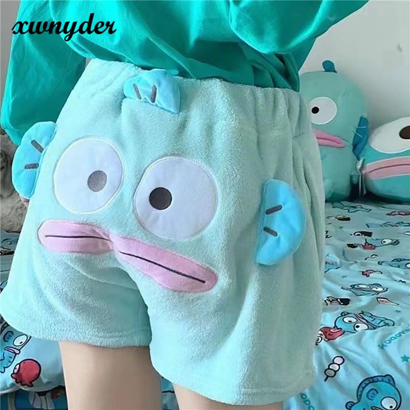 Quần Short Dáng Rộng Thêu Hình Cá Dễ Thương Vui Nhộn Cho Nữ