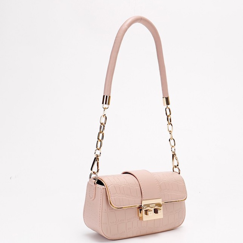 Túi Đeo Vai Vân Da Cá Sấu Màu Trơn Thời Trang Cao Cấp Cho Nữ
