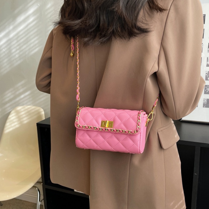 Ielgy Túi Đeo Vai Hình Vuông Nhỏ Thêu Chỉ Có Đường Chỉ Chất Lượng Cao Cho Nữ