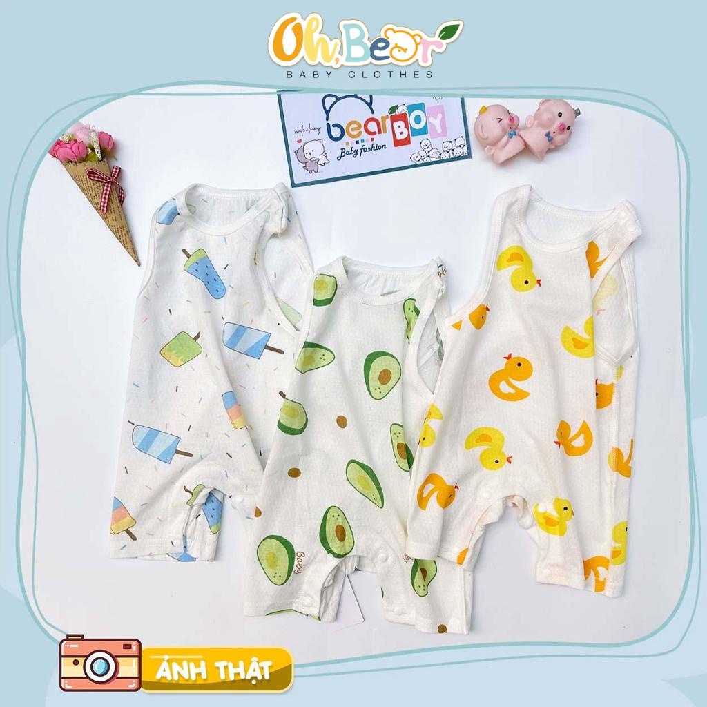Bộ bodysuit cho bé ba lỗ liền thân vải thông hơi hàng Quảng Châu cho bé trai bé gái mặc hè | OHBear