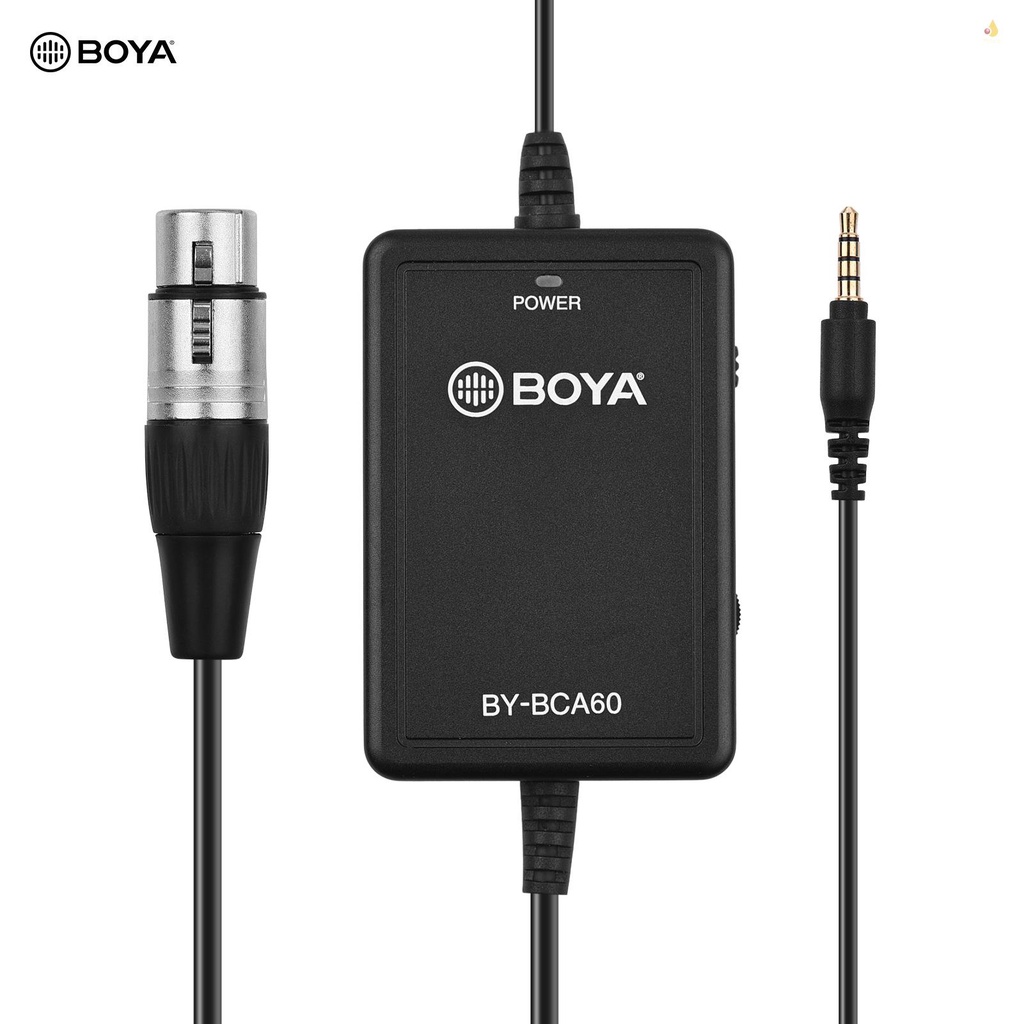 Dây Cáp Micro BOYA BY-BCA60 6M / 20FT XLR Sang Cổng 3.5mm Điều Khiển Âm Lượng 48V Phantom Cho Điện Thoại Thông Minh / Máy Tính Bảng
