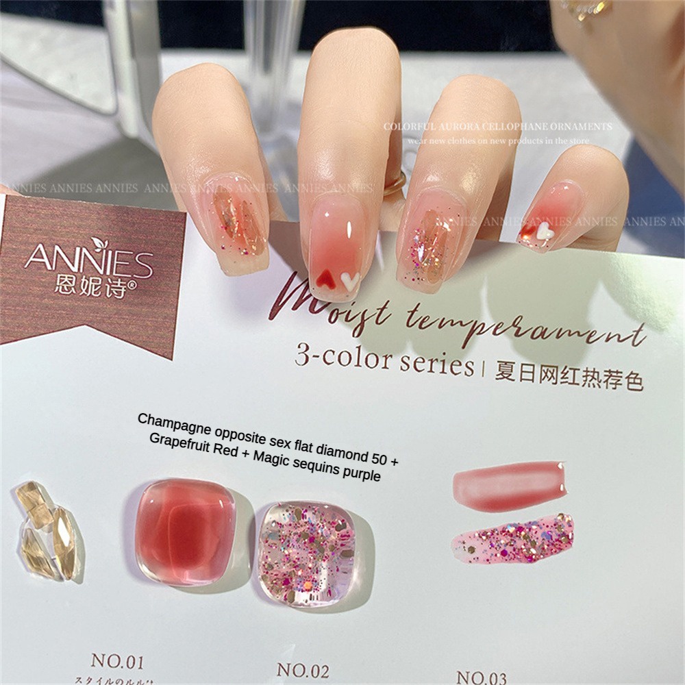 Gel UV sơn móng tay Annies Bộ Keo Đính Đá Màu Trắng Trong Suốt Dùng Trang Trí Móng Tay