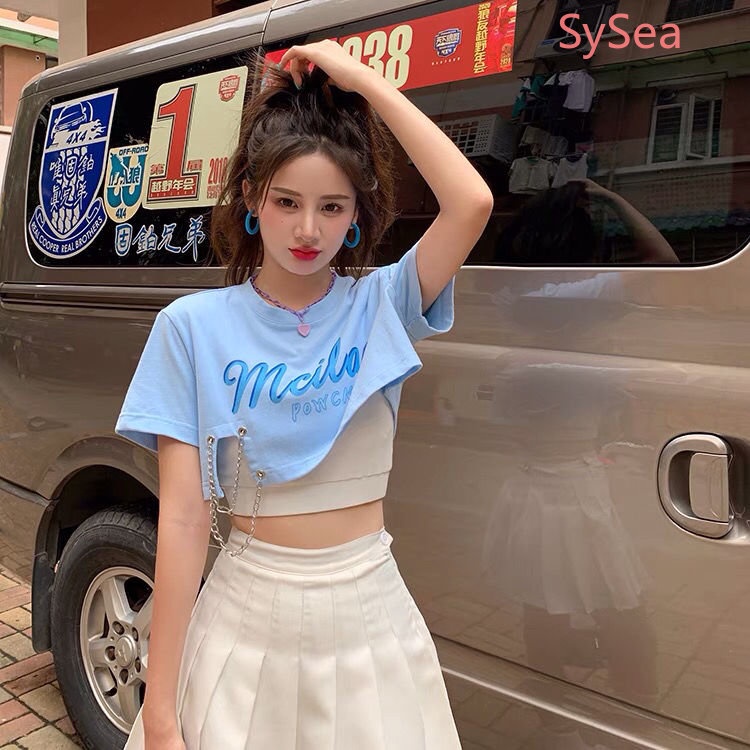 Áo Croptop In Chữ Phong Cách Hàn Quốc Cho Nữ