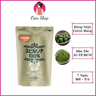 Tảo xoắn túi spirulina 2400 viên, tảo xoắn spirulina Nhật Bản dạng túi, tảo biển Nhật Bản - Hàng nội địa