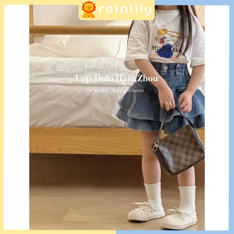 Bộ Áo Thun + Chân Váy Ngắn Chống Chói Thời Trang Cho Bé Gái