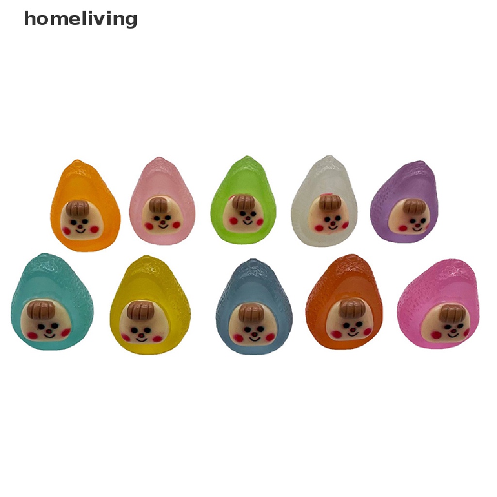 Bộ 2 Quả Bơ Mini Dạ Quang Dùng Trang Trí Tiểu Cảnh / Nhà Búp Bê