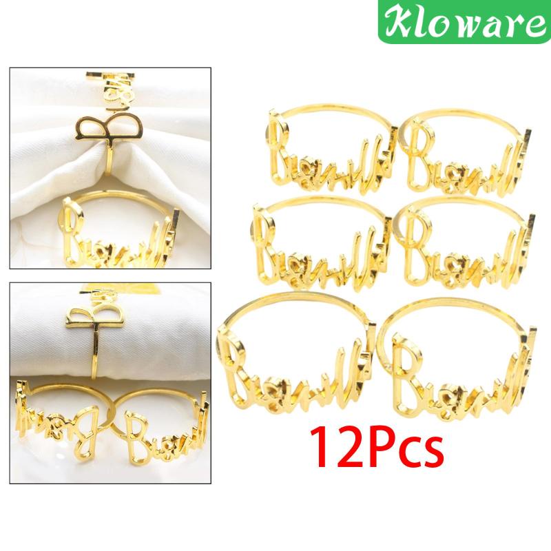 [Kloware] Bộ Vòng Nhẫn Khăn Ăn Bằng Kim Loại Trang Trọng Hoặc Giản Dị Cho Bàn Ăn Nhà Bếp