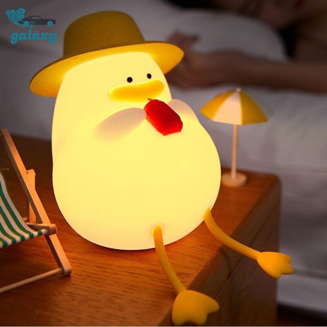 Galaxy Đèn Ngủ Led 3 Cấp Độ Hình Chú Vịt Nhiều Màu Sạc Usb Tiện Dụng Cho Bé