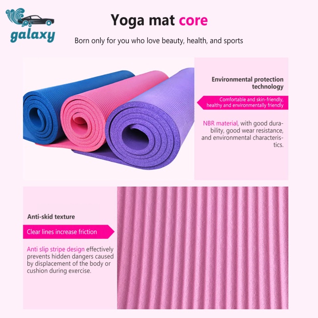 Galaxy Thảm Tập Yoga Dày 10mm Chống Trượt Kèm Dây Đeo