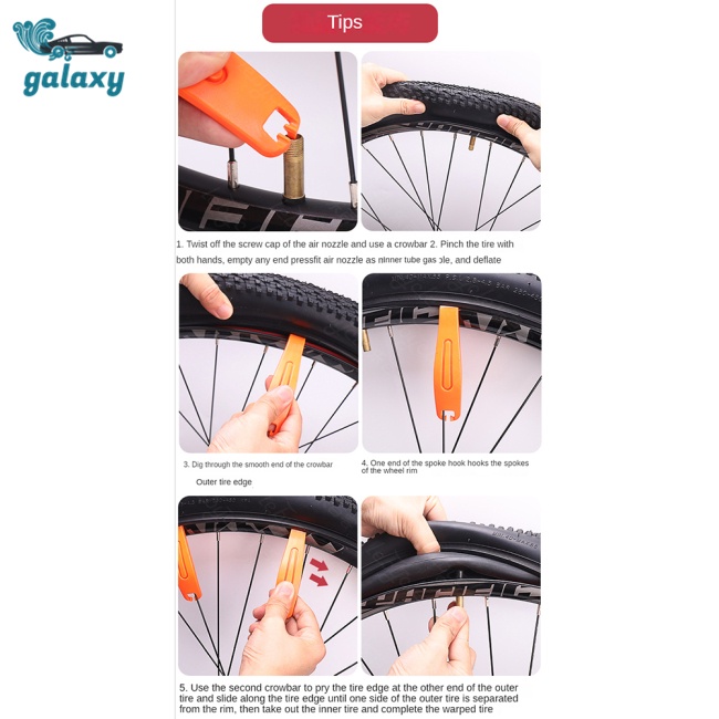Galaxy Bộ 3 Dụng Cụ Sửa Chữa Lốp Xe Đạp Leo Núi