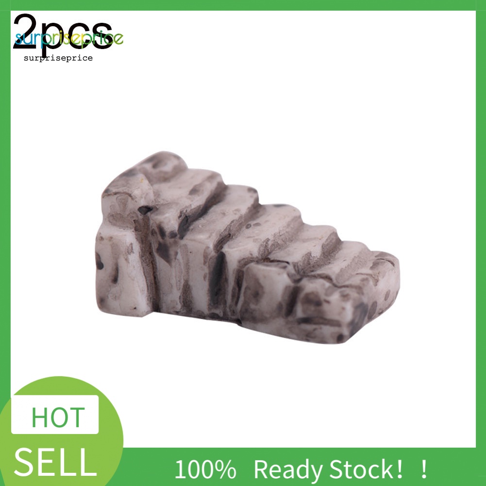 Set 2 Mô Hình Bậc Thang Mini Bằng Nhựa Resin Trang Trí Sân Vườn / Nhà Búp Bê DIY