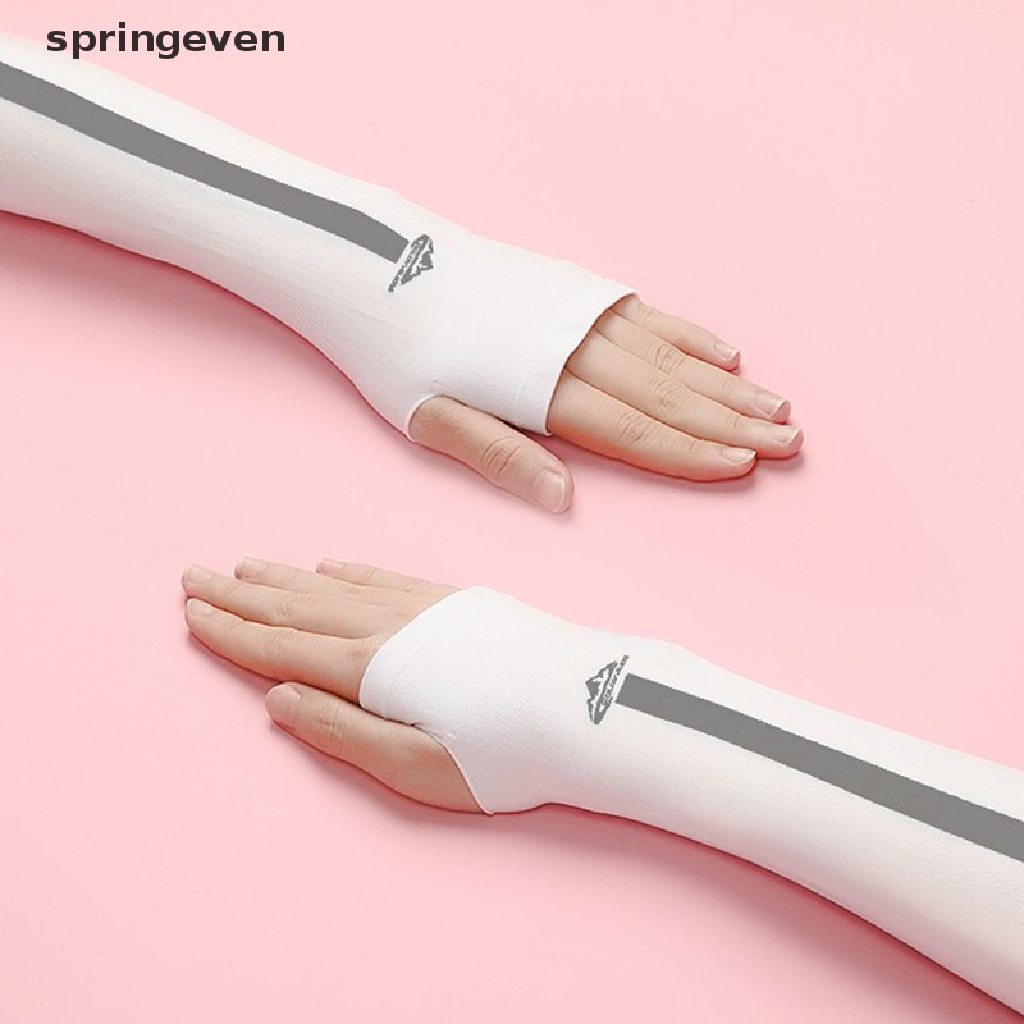 Găng Tay Hở Ngón Bằng Lụa Lạnh Chống Tia UV Hàng Mới