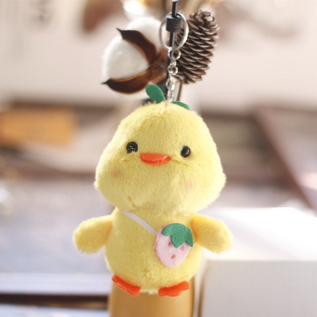 Móc Khóa Hình Vịt Nhồi Bông 11cm Bằng Cotton Mềm Mại