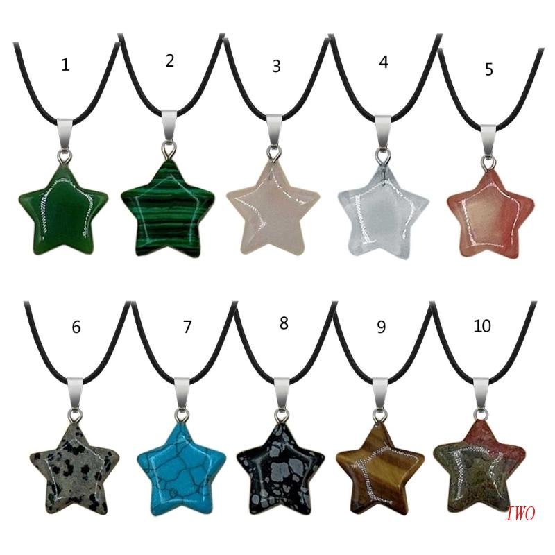 Vòng cổ Mặt Ngôi Sao Năm Cánh Đính Đá Tự Nhiên