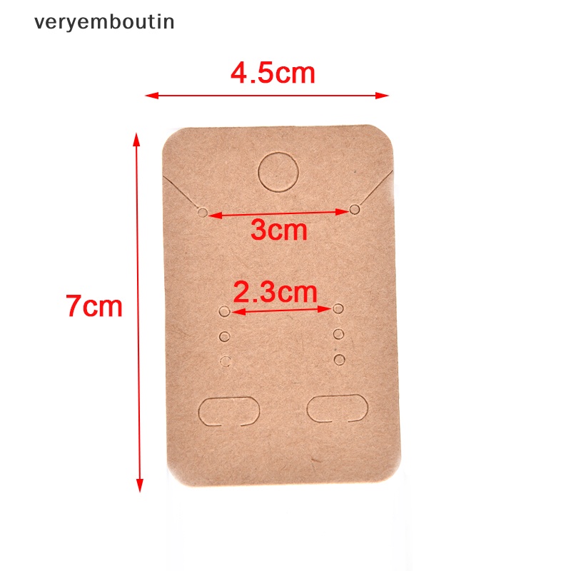 Set 100 Thẻ Giấy Kraft Trưng Bày Vòng cổ / Bông Tai