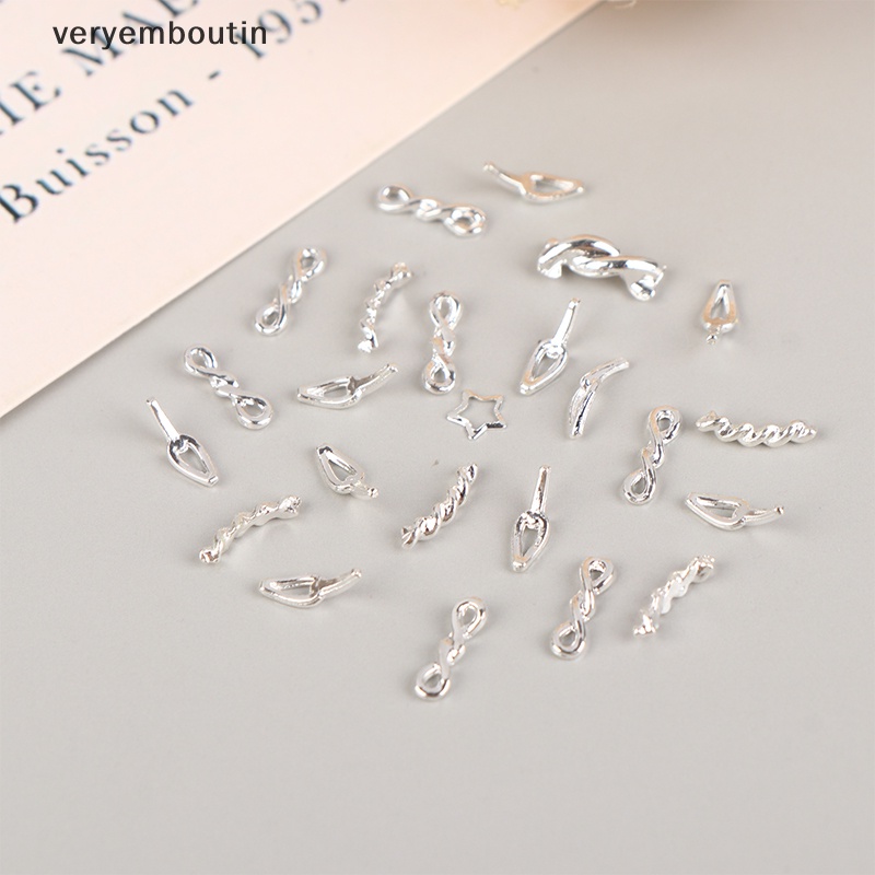 Set 10 / 20 Phụ Kiện Trang Trí Móng Tay Nghệ Thuật Kiểu Chuỗi Xích Màu Vàng / Bạc / Vàng Phong Cách