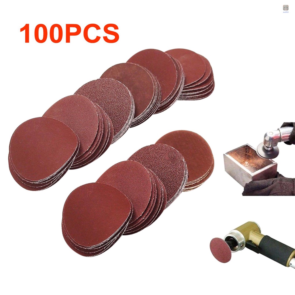 Set 100 Đĩa Chà Nhám 2in Độ Nhám 80-3000 Grit Dùng Đánh Bóng / Đánh Bóng Cao