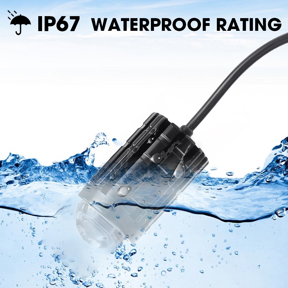 Đèn Pha LED IP67 12W Siêu Sáng Chống Thấm Nước Màu Vàng Và Trắng Có Công Tắc Dành Cho Xe Mô Tô