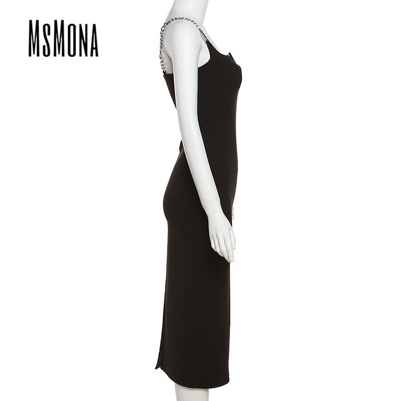 Đầm Midi Không Tay Hở Vai Màu Trơn Thời Trang 2023 Dành Cho Nữ