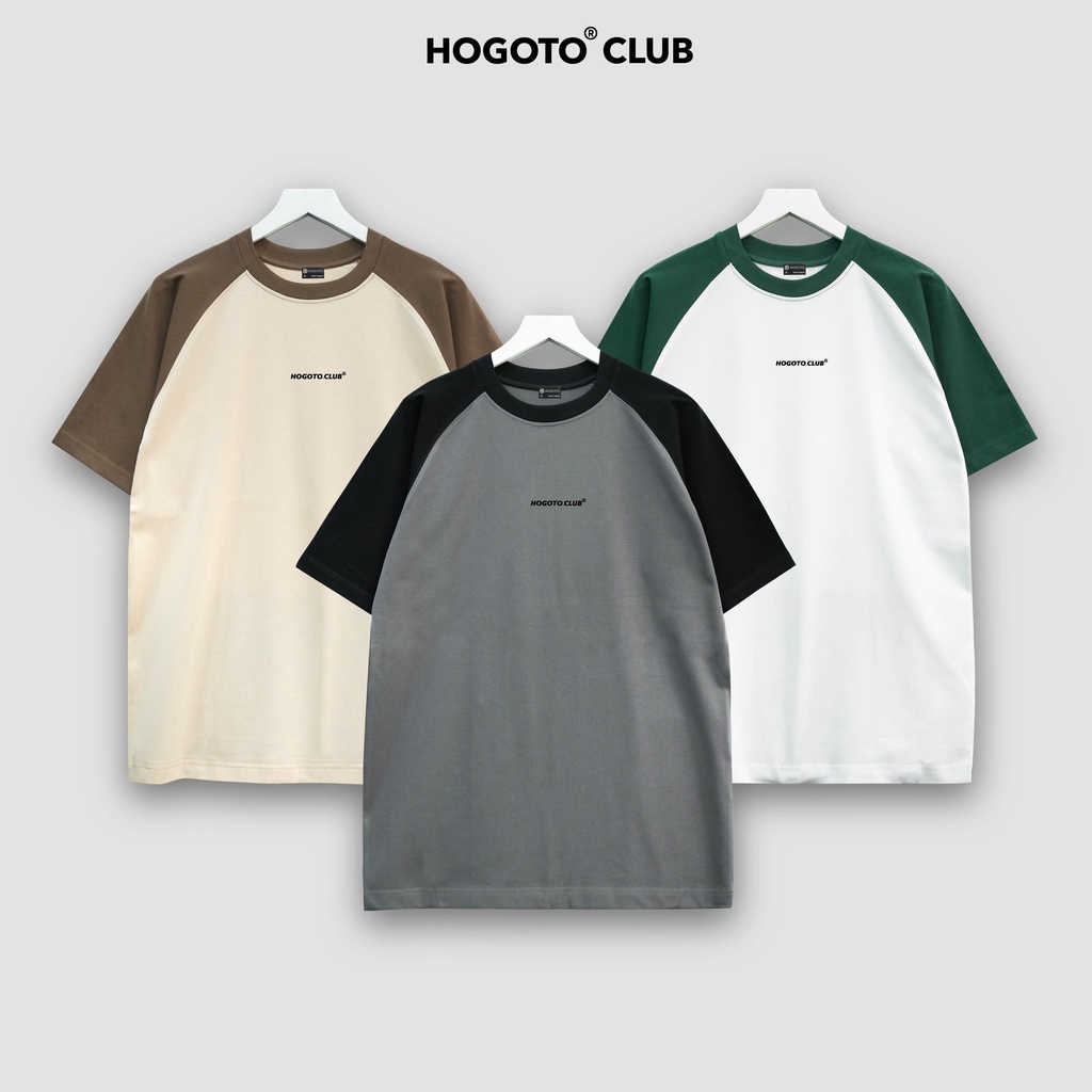 Áo thun Local Brand RAGLAN IN CAO SU NỔI Hogoto shop , Áo phông oversiz unisex nam nữ form rộng hot trend