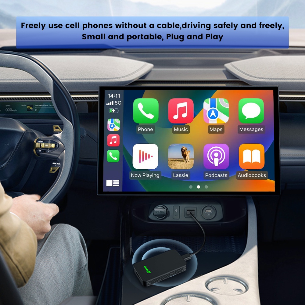 CarlinKit 5.0 2Air Wireless Android Auto Box Di động CarPlay Wireless Dongle cho Đài phát thanh xe hơi có dây CarPlay/Android Auto