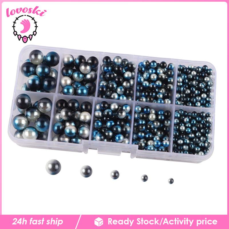 Chuỗi Hạt Ngọc Trai Nhân Tạo Màu Đen 4 / 5 / 6 / 8 / 10mm Làm Đồ Thủ Công