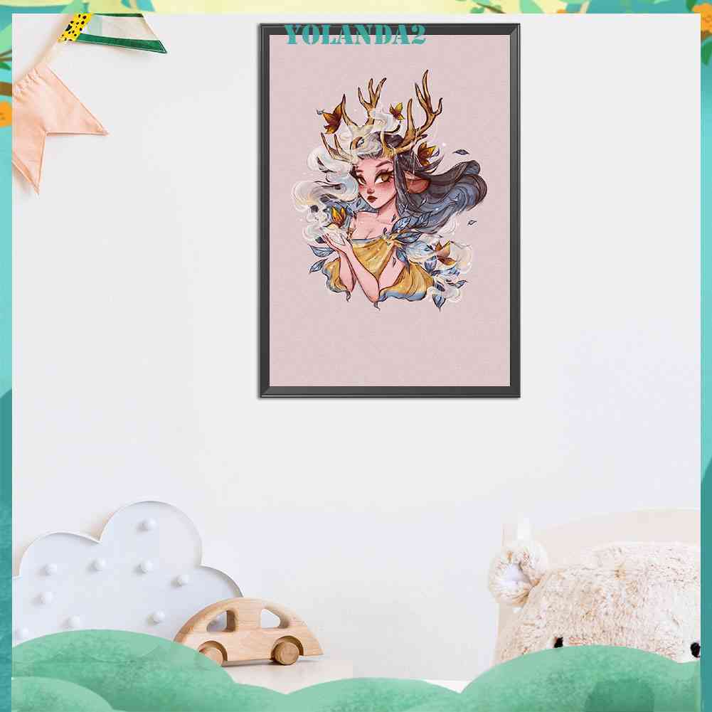 Tranh Đính Đá Kim Cương Toàn Bộ 5D DIY Hình Vẽ Cô Gái Trang Trí Nhà Cửa