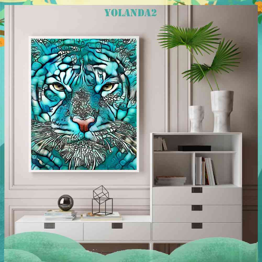 Bộ Tranh Đính Đá Mặt Kính Tròn Họa Tiết Động Vật Độc Đáo Trang Trí Nhà Cửa